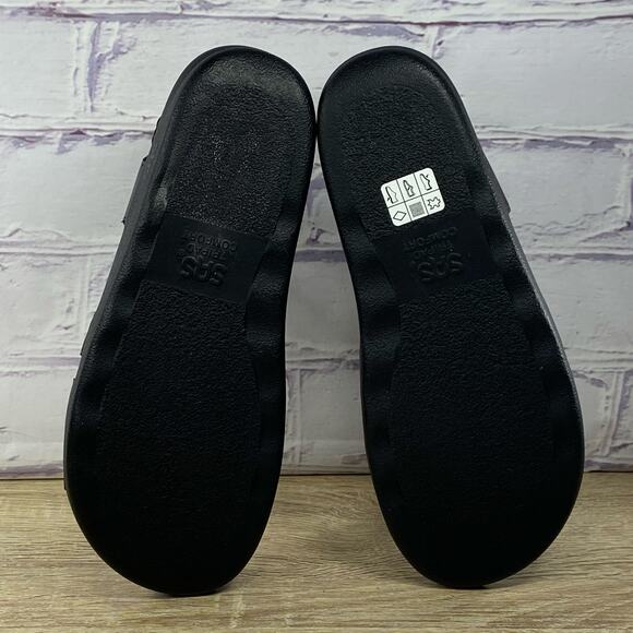 SAS Huggy Cross Strap Sandals Women's Size 9.5 M Black Slingback Comfort Walking - Picture 7 of 8